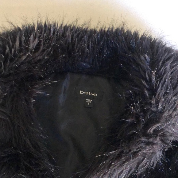 bebe faux fur  crop jacket - Picture 9 of 11
